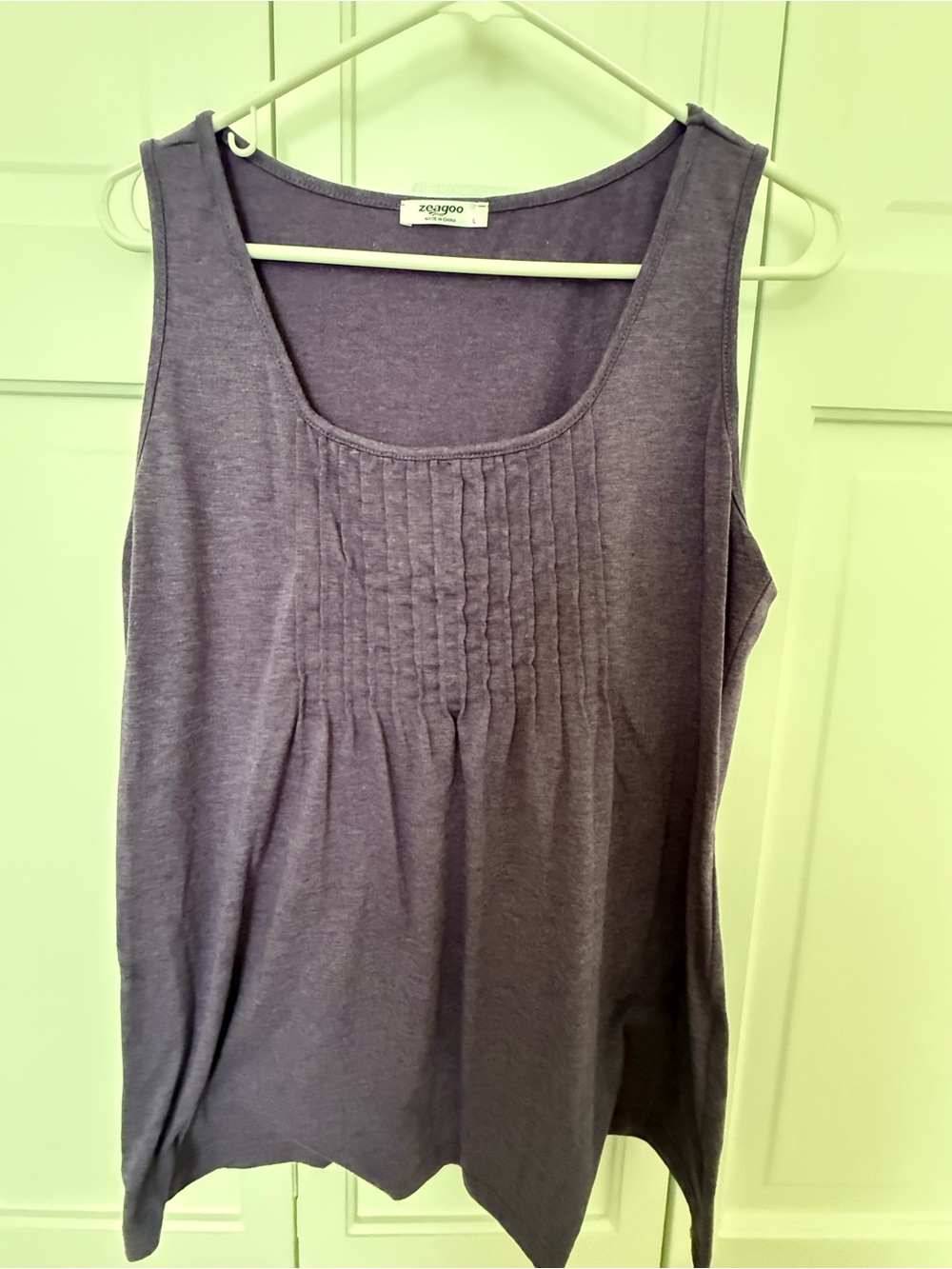 zeagoo Purple Pintuck Scoop Neck Tank
